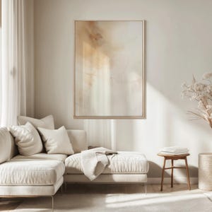 Beige Gold Abstract Landscape Print: Minimalist Wall Art (Digital Download)
