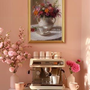 Kaffee zuerst, Retro Wandkunst, herunterladbare Kunst, Kaffee Wagen Druck, Kaffee Liebhaber Dekor, trendiges Retro Poster, Maximalist Wandkunst, DIGITALE KUNST
