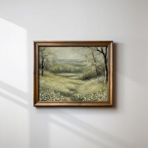 PRINTABLE Cozy Landscape Art, Vintage Print Country Landscape Painting, DIGITAL Download, Cottagecore Decor