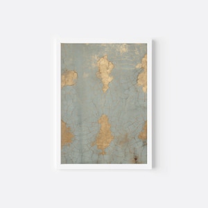 Teal Green and Gold Contemporary Trendy Wall Art, Neutral Wabi Sabi Wall Art, Japandi Abstract Art Print, Modern Minimalist Art, DIGITAL ART
