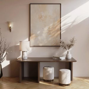 Beige Gold Abstract Landscape Print: Minimalist Wall Art (Digital Download)