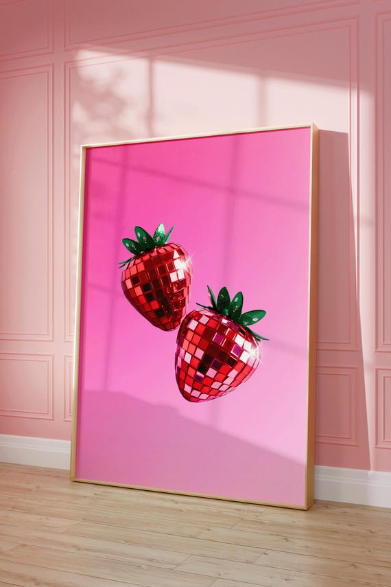 Decorazione Da Parete Con Fragole E Fiori Bianchi - Adesivi Per Feste, Cucina E Camera Da Letto - Foto 11