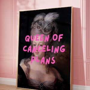 Marie Antoinette Funny Girly Wall Art, Eclectic Maximalist Wall Art Decor, Altered Art Print, Vintage Cheeky Painting, Feminist Art, DIGITAL