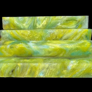 TRANSPARENT Pen Turning Blank, Alumilite Resin, Glow in the Dark, Lemoncello