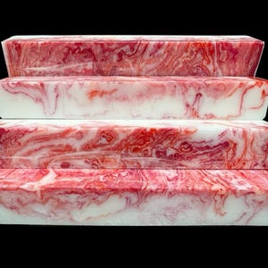 Pen Turning Blank, Alumilite Resin, Raspberries n Cream