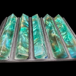 TRANSPARENT Pen Turning Blank, Alumilite Resin, Glow in the Dark, Mermaid Tail