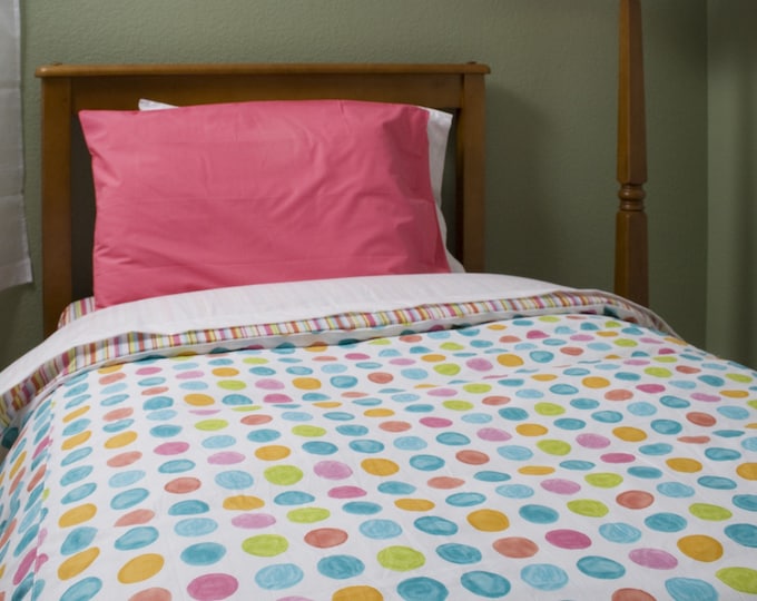 SALE Girls Polka Dot Duvet Cover Set rain Dot Fabric by Etsy