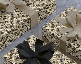 Papel de regalo para galletas y crema, papel de regalo para galletas y helado, patrón de galletas y crema, papel de regalo para helado, helado con chispas de chocolate