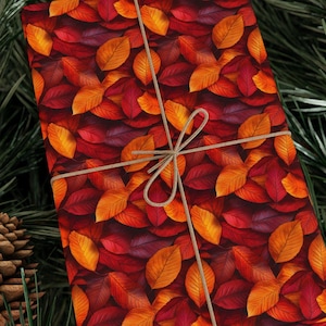 Autumn Leaves Wrapping Paper, Leaves Look Gift Wrap, Autumn Leaves Pattern, Leaves Gift Wrapping Paper, 90gsm Fine Art Paper, Autumn Colors