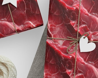 Raw Meat Wrapping Paper, Meat Look Gift Wrap, Raw Meat Pattern, Meat Gift Wrapping Paper, Unique Wrapping Paper, Organic Raw Marbled Meat