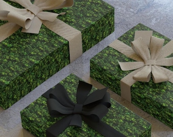 Moss Wrapping Paper, Green Moss Look Gift Wrap, Lush Green Moss Pattern, Moss Gift Wrapping Paper, 90gsm Fine Art Paper, Mossy Lichen