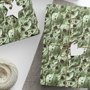 Mint Choc Chip Ice Cream Wrapping Paper, Mint Chocolate Chip Ice Cream Gift Wrap