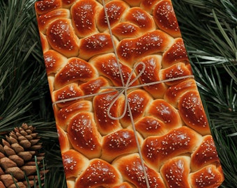 Challah-inpakpapier, Hallah-cadeauverpakking, Challah-patroon, aangepaste cadeauverpakking, cadeaupapier joods brood, Shabbat-gevlochten brood, cholla