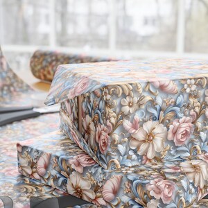 Rococo Wrapping Paper, Rococo Gift Wrap, Pastel Rococo Pattern, Rococo Paper Wrap, Unique Wrapping Paper, Custom Gift Wrap