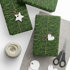 Moss Wrapping Paper, Green Moss Look Gift Wrap, Lush Green Moss Pattern, Moss Gift Wrapping Paper, 90gsm Fine Art Paper, Mossy Lichen image 5