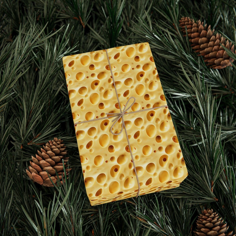 Swiss Cheese Wrapping Paper, Cheese Look Gift Wrap, Swiss Cheese ...