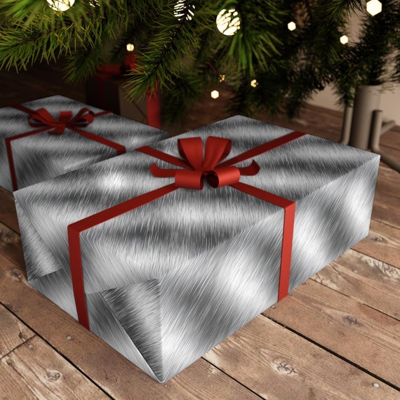 Brushed Metal Wrapping Paper, Metal Look Gift Wrap, Brushed Metal Pattern, Metal Effect Gift Wrapping Paper, 90gsm Fine Art Paper