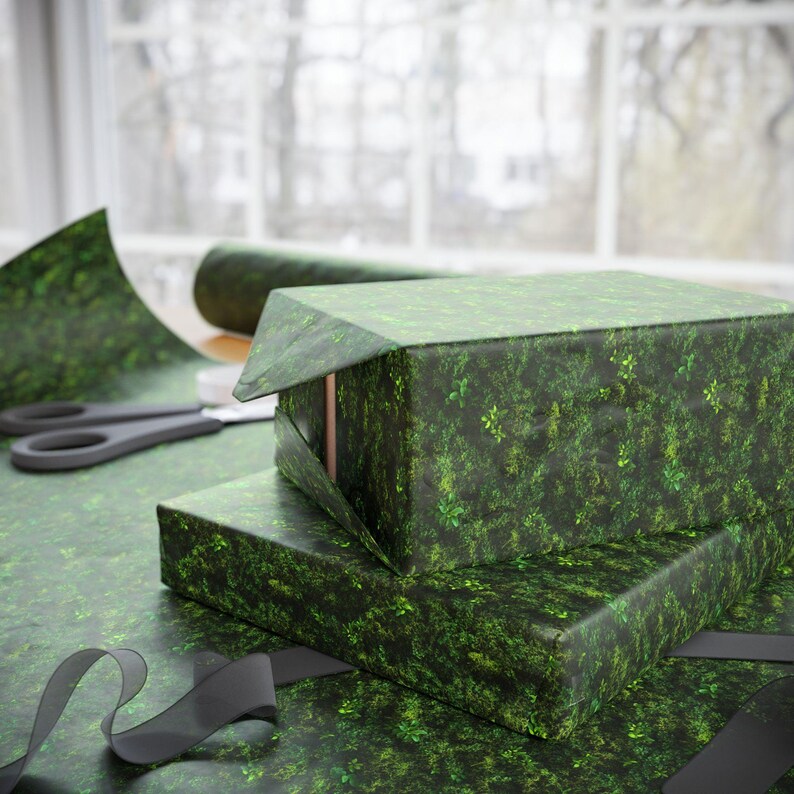 Moss Wrapping Paper, Mossy Gift Wrap