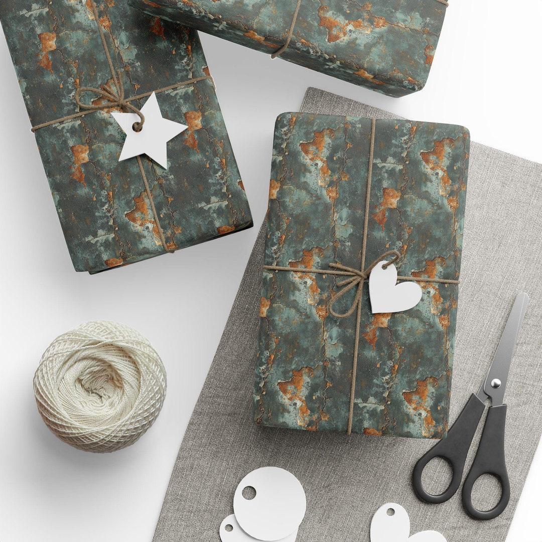 Rusted Metal Wrapping Paper, Metal Rust Gift Wrap, Rusting Pattern ...