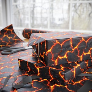 Molten Lava Wrapping Paper, Volcano Lava Gift Wrap, Lava Pattern, Lava Volcano Paper Wrap, Unique Wrapping Paper, Custom Gift Wrap