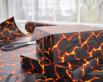 Molten Lava Wrapping Paper, Volcano Lava Gift Wrap, Lava Pattern, Lava Volcano Paper Wrap, Unique Wrapping Paper, Custom Gift Wrap