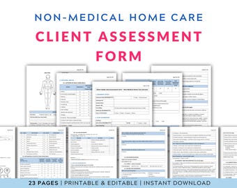 Home Care Client Assessment Form: Editable and Printable Template