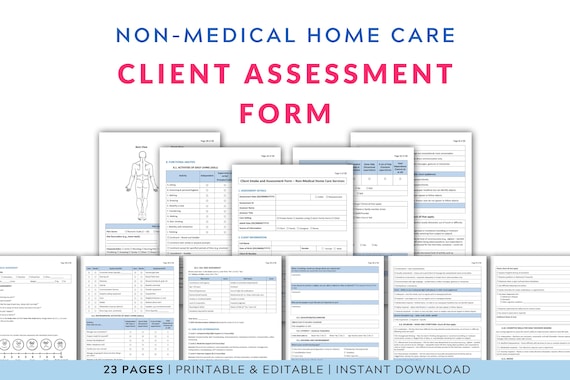 Home Care Client Assessment Form: Editable and Printable Template