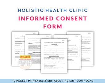 Holistic Health Informed Consent Form: Editable & Printable Template