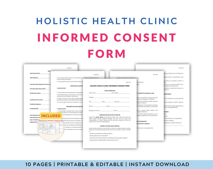 Holistic Health Informed Consent Form: Editable & Printable Template