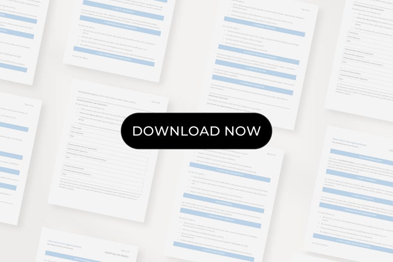 Client Rights Form Example Home Care Client Bill of Rights Template: Editable Word & Printable PDF ...