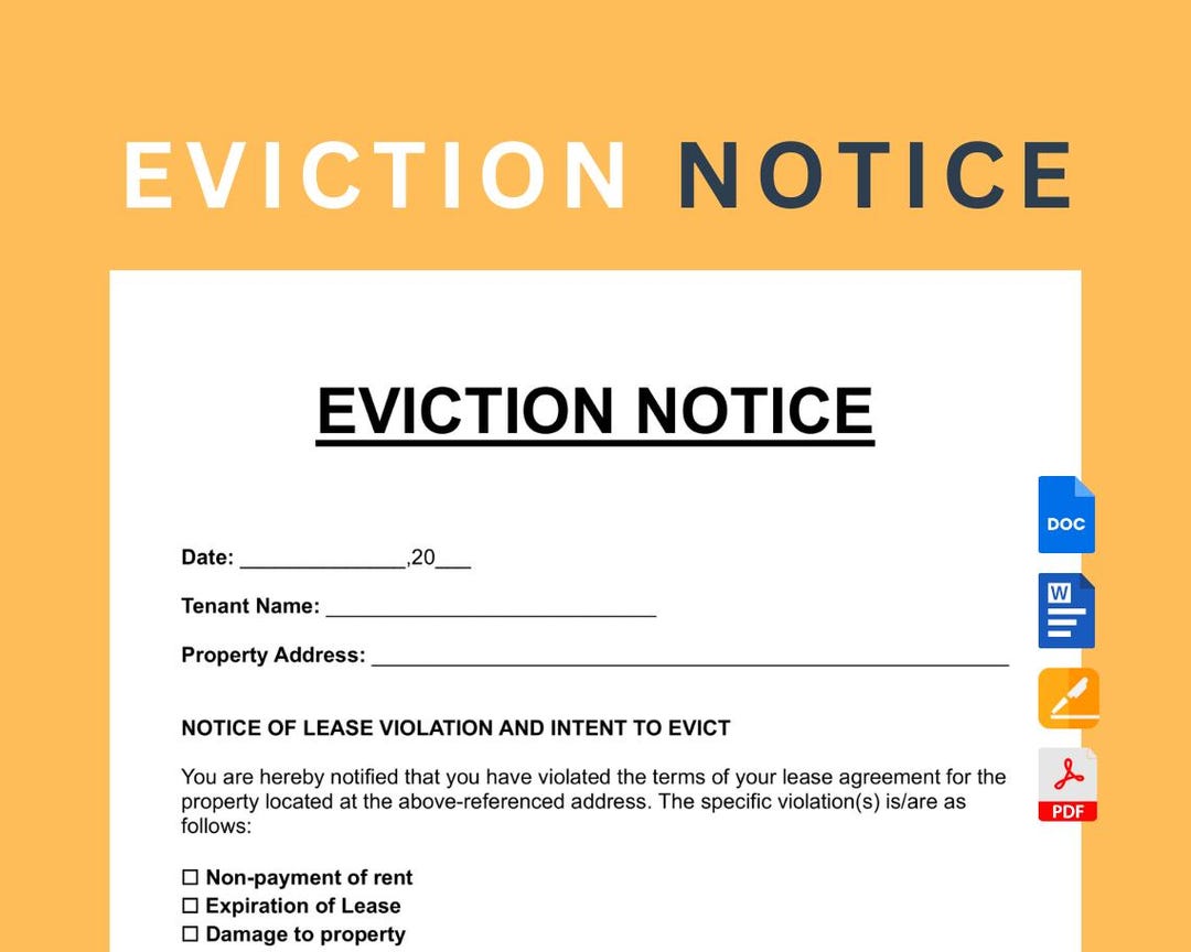 Moon Notice Form.pdf Printable Eviction Notice - Eviction Letter Template - Notice to Vacate ...