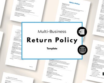 Website Return and Refund Policy Template: Instant Download (Word Format)