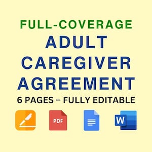 Contratto di assistenza per adulti / Contratto di assistenza modificabile / Contratto di assistenza domiciliare / Contratto di assistenza agli anziani / Download immediato