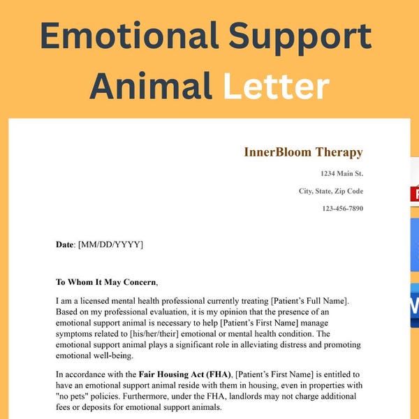 Emotional Support Dog Etsy