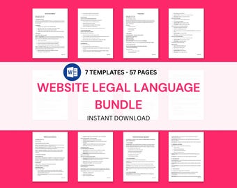 Website Legal Language Bundle: GDPR Privacy Policy, Terms & Conditions (Instant Download)