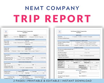 NEMT Trip Log Template | Printable Word Document for Billing & Audit
