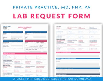 Lab Request Form Template | Medical Office Order Forms (Word Format)