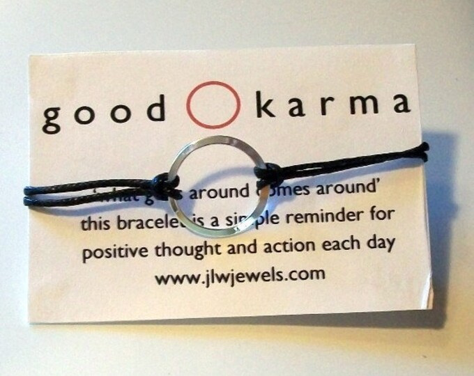 KARMA Bracelet Practice GOOD KARMA Silver Zen Circle Etsy