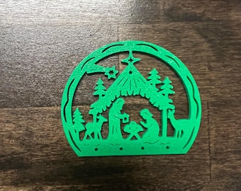 Christmas Tree Nativity Scene Ornament