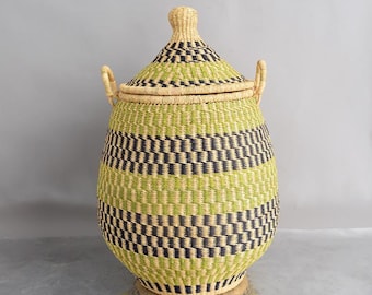 Large eco-friendly laundry hamper| Laundromat storage basket| woven straw bedroom organizer