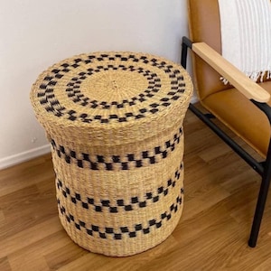 Blanket storage| Bedroom floor hamper| elephant grass clothes basket| Straw laundry organizer
