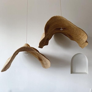 Handmade straw ceiling Lampholder| butterfly shaped Lampshade| eco-friendly statement chandelier