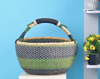 Woven mini market basket| African grocery shopper| harvest collection