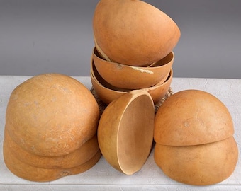 Small half calabash bowl - medium & small| wooden utensil| calabash art ware| calabash utensil| cut gourd for water drum