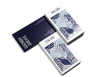 Custom Embossed Gloss Business Cards Personalized Professional Design Vertical Matte Rounded Corners 14/18 pt Thickness Realtor/Skincare