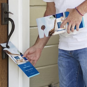 Custom Door Hanger Print 2 Sided Personalized Business Glossy Matte Real Estate Landscape Lawn Care Garbage Pressure Washer Cleaning Service