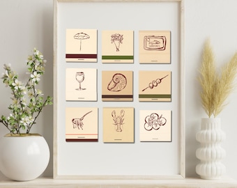 Custom Outline Matchbook Art Personalized Digital/Print Matchbox Gift Retro Vintage Classic Wall Unique Anniversary For Him/Her Dad/Mom