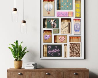 Custom Matchbook Art Personalized Digital/Print Matchbox Gift Retro Vintage Classic Wall Poster Decor Unique Anniversary For Him/Her Dad/Mom