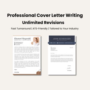 Professional Cover Letter Writing & Custom Design 48 Templates Career Change Job CV ATS-Friendly PDF Unlimited Revisions, Fast Turnaround