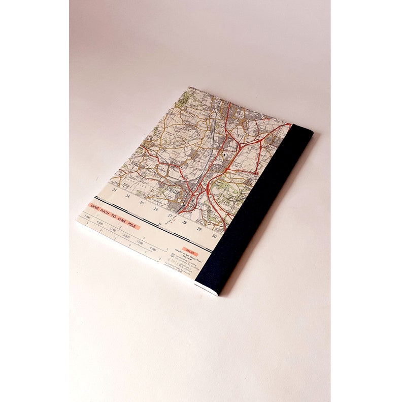 Sunderland Newcastle Upon Tyne 1969 4 Recycled Vintage Map Handbound Notebook with Upcycled Blank Pages image 5